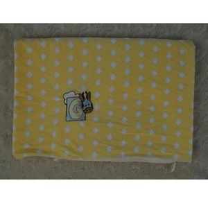 Baby Connection Letter G Giraffe Flannel Baby Receiving Blanket White Diamond